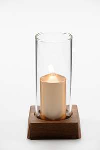 Lanterne en verre avec cadre en fer industriel, support de bougie décoratif géométrique moderne - Product Image 6