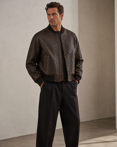 OEM <b>Men</b> Genuine Leather Jacket Custom Embroidery Fashion Motorcycle Biker Jacket Wholesale - Product Image 4