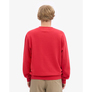 Suéter de Punto Rojo para Hombre, Cuello Redondo, Corte Regular, Color Sólido, Estilo Casual - Product Image 4