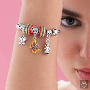 Bracelet à breloques mode en argent multicolore anti-ternissement PRAO - Product Image 3