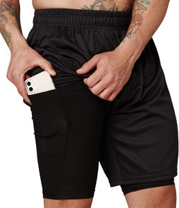 Shorts de sport athlétiques 2-en-1 pour hommes, tendance, décontractés, avec entrejambe de 7 pouces, pour l'entraînement et la gym, à compression, taille haute, séchage rapide - Product Image 2