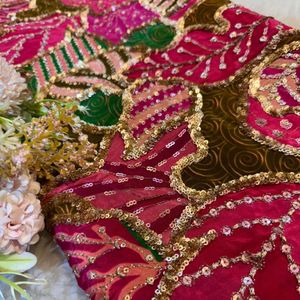 Premium position print with embroidery fabric is a modern textile designed for stylish fashion and <b>garment</b> collections This fabr - Product Image 6