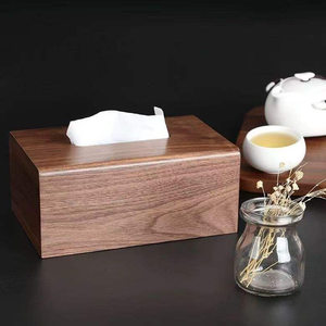 Caja de pañuelos artesanal de nogal negro entero |   Elegante Servilletero de Madera para Decoración del Hogar - Product Image 3