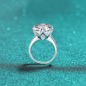 Bague en argent sterling avec diamant rond brillant de 10 carats cultivé en laboratoire, couleur G, pour bijoux de fiançailles pour femmes - Product Image 4