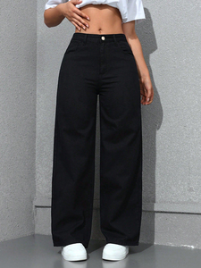 Jean large pour femme, couleur claire délavée, coupe ample et amincissante, longueur ras du sol, déchiré, style streetwear - Product Image 5