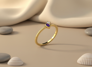 HandMade Custom Design <b>14k</b> <b>Gold</b> Glass filled sapphire Ring <b>Manufacturer</b> Minimalist Promise Ring with VVS1 Lab Grown Diamond - Product Image 2