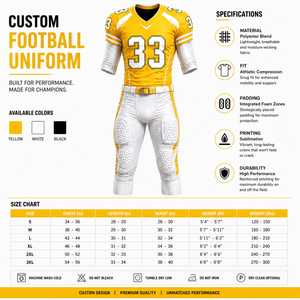Uniforme de Fútbol Americano Ligero y Ecológico de Alto Rendimiento para Hombre, Diseño Personalizable, Transpirable, Tela 100% Poliéster - Product Image 6
