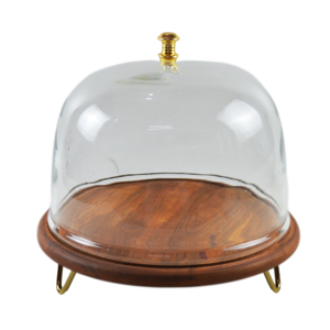 Round Design Wooden and Glass <b>Cake</b> <b>Stand</b> With Metal Knobs Wedding Birthday Party and Anniversary Design Tableware <b>Stands</b> - Product Image 2