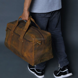 Custom Vintage <b>Leather</b> <b>Men</b> Travel <b>Bag</b> Weekender Overnight Duffle <b>Bag</b> Large Capacity Crazy Horse <b>Leather</b> Travelling <b>Bag</b> for Man - Product Image 2