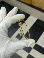 Gelang Bangle Kristal Bunga Salju Berlapis Emas dengan Zirkonia Kubik Trendy untuk Wanita, Perhiasan Fashion India Romantis