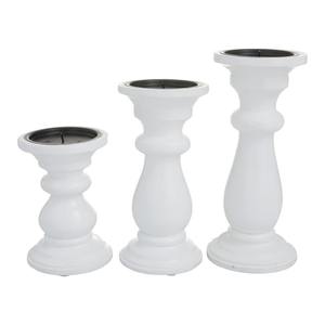 ชุดเชิงเทียนไม้มะม่วงสีขาวเนื้อแข็ง ทำด้วยมือ ทนทาน 3 ชิ้น ปรับแต่งได้ สไตล์วินเทจ สำหรับงานแต่งงาน วันหยุด โบสถ์ โต๊ะอาหารประจำวัน - Product Image 4