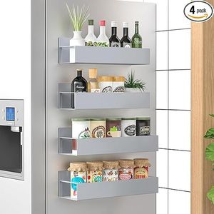 Set di 4 Organizzatori Magnetici Grigi per Spezie, per Frigorifero e Forno, Gestione Efficiente della Cucina - Product Image 2