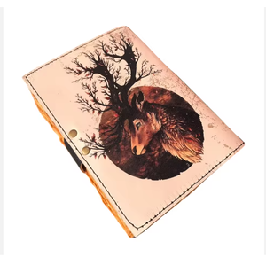 Diario de cuero genuino hecho a mano de primera calidad, diseño de ciervo, cuaderno de bocetos recargable vintage para escribir, viajar, dibujar y uso personal. - Product Image 4