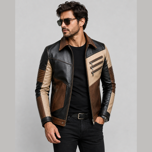 Nouvelle conception, veste en cuir véritable pour hommes, couleur tendance, veste en cuir pour hommes sur mesure, veste en cuir de haute qualité, vente en gros de vestes en cuir - Product Image 1