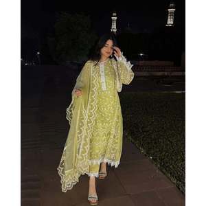 Top plazzo brodé pour femmes et Dupatta pour la fête - Product Image 3