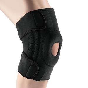 Genouillère de sport à haute respirabilité avec rotule ouverte et double sangle réglable pour soulager la douleur lors de la course à pied - Product Image 1