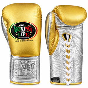 ถุงมือชกมวยหนังวัวแท้สีเงินเมทัลลิกและสีทองแบบสั่งทำพิเศษ รุ่น No Boxing No Life สำหรับผู้ใหญ่ รุ่น CP-BG-129 - Product Image 5