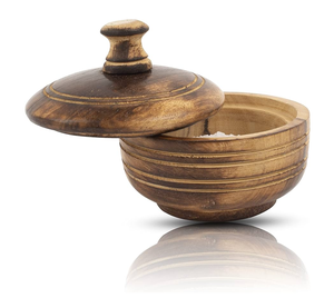 Rustic Wooden Sugar Bowl Spice <b>Jar</b> Trendy New Collection Wooden Sugar And Spice Bowl At Affordable Price - Product Image 1