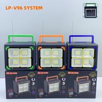 Système LP-V96, haut-parleur solaire sans fil avec antenne, lumière LED d'urgence pour le camping en plein air, boombox haute puissance 10W, vente en gros