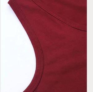 Débardeur en coton rouge pour homme, col rond, couleur unie, vêtement décontracté - Product Image 5