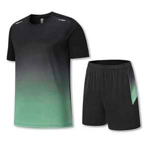 Uniforme de Tenis Profesional de 2 Piezas para Hombre, Impresión Digital Completa con Logotipo, 100% Poliéster, Transpirable, Duradero y Ecológico - Product Image 1