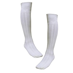 White <b>Knee</b> <b>High</b> <b>Socks</b> Wool Scottish Kilt Hose for Highland Dress and Parade Use Made in Pakistan - Product Image 3
