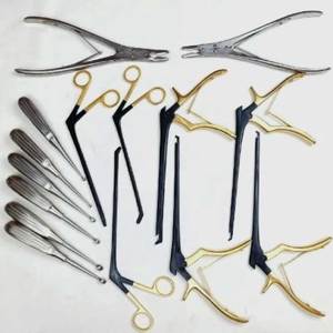 Kerrison rongeurs bone curettes set 15 pcs orthopedic spine surgical instruments stainless steel hospital grade reusable kit - Product Image 5