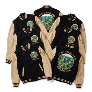 Wholesale Letterman Jacket <b>Maroon</b> Wool Varsity <b>Coat</b> Master Wheelwright Embroidery Cream Leather Sleeves Bomber Outerwear - Product Image 2