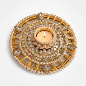Pearl Beaded Candle <b>Holder</b> Home Decor Decorative <b>Tealight</b> Candle Stand Luxury Table Centerpiece Wedding Festival Decoration - Product Image 3