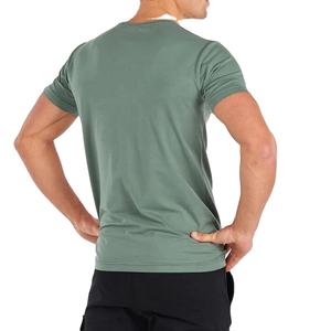 T-shirt de sport pour homme 2026, vente chaude, 95% coton 5% élasthanne, haut d'entraînement, manches courtes, haute qualité - Product Image 2