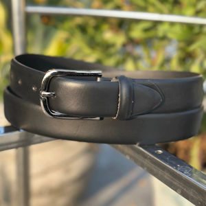 Professional <b>Mens</b> Handmade Black <b>Leather</b> <b>Belt</b> with Iron Buckle for Casual Use - Product Image 1
