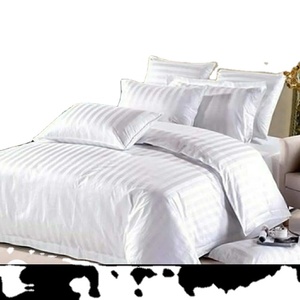 Offre Spéciale 50/50 poly coton rayure hôtel blanc ensemble de draps de lit fabricant indien ensemble de draps de literie - Product Image 1