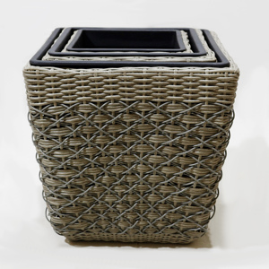 Artex Dong Thap Vietnam - Macetas Grandes de Jacinto de Agua y Hierba Marina Trenzada, Modelo CH2963E-3MC - Product Image 3