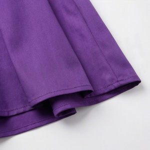 Jupe midi plissée trapèze en satin violet taille haute pour femme, élégante, couleur unie, toutes saisons, en tissu tissé - Product Image 6