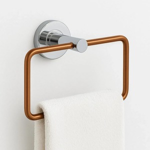Porte-serviettes mural en métal à double rail en acier inoxydable pour salle de bain - Product Image 5