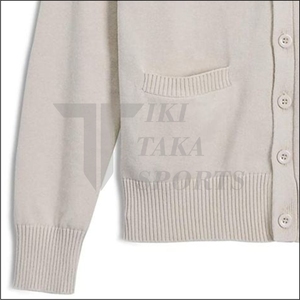 Cardigan Tiki Taka Sports d'hiver de haute qualité, anti-boulochage, respirant, séchage rapide, motif uni, col rabattu, avec poches, ODM - Product Image 4