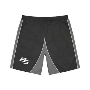 ZAINI กางเกงขาสั้นกันลมสำหรับผู้ชาย โพลีเอสเตอร์/ไนลอน พรีเมียม 160 กรัม สีดำ สีเทา แผงตัดสี น้ำหนักเบา ลำลอง มีเชือกผูกปิด - Product Image 1
