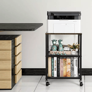 Carrello Organizzatore a 2 Ripiani Nero Scuro con Ruote per Isole e Carrelli da Cucina - Product Image 5