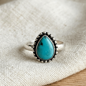 New Fashionable Romantic Wedding Engagement Gift Copper Turquoise Cluster Ring Jade Marrow Egg <b>Face</b> Inlay Elegant High-End - Product Image 6