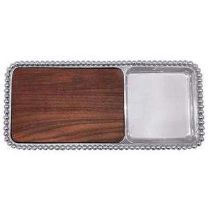 Plateau de service rond en bois artisanal avec séparateurs, design minimaliste pour les collations et les apéritifs de fête, vaisselle durable - Product Image 4