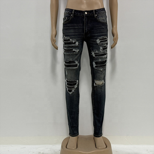 OEM/ODM High Quality <b>Men's</b> Designer Ripped Vintage Slim <b>Jeans</b> Blue <b>Men</b> Pants Distressed Denim <b>Jeans</b> - Product Image 3
