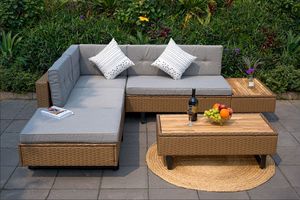 Funda para Cojín de Exterior, Funda para Sofá de Patio, Funda de Asiento Estilo Ratán Tejido, Manta para Jardín - Product Image 1
