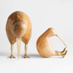 Decorative Handcrafted Wooden Kiwi Bird Ornament For <b>Shelf</b> Styling Home Accent And <b>Rustic</b> Table Display - Product Image 5