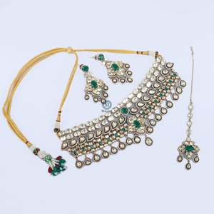 Ishita Polki Bridal Choker Set-Fine Jewelry Set - Product Image 4
