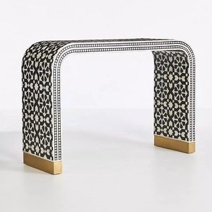 ILAHI's Bone Inlay <b>Table</b> Modern Design Agate Detailing <b>Storage</b> Portable Home Furniture - Product Image 2