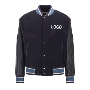 Chaqueta Bomber Oversize de Forro Polar OEM con Rayas en los Puños, Cuello Alto, Abotonadura Sencilla y Mancuernillas Laterales Tejidas - Product Image 2