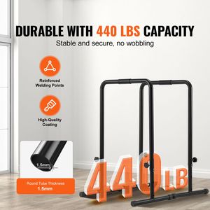 Stazione per Dip in Acciaio Resistente con Capacità di 200 Kg, Stabilizzatore Regolabile in Altezza per Allenamento Fitness - Product Image 2
