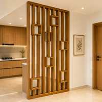 Modern Wooden Freestanding Room Divider Partition Shelf Open Shelf 65mm Thick Custom Decorative Partition Wall Commercial Office