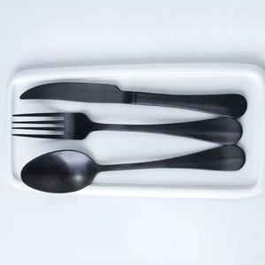 Cuchara y Cuchillo de Acero Inoxidable Negro Mate, Juego de Cubiertos con el Mejor Precio de Fabricante y Proveedor, Juego de Cubiertos para Restaurantes - Product Image 6