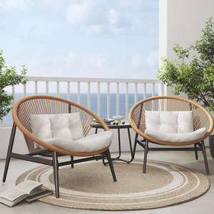 Ensemble de 2 chaises de jardin de patio avec coussins - Product Image 4